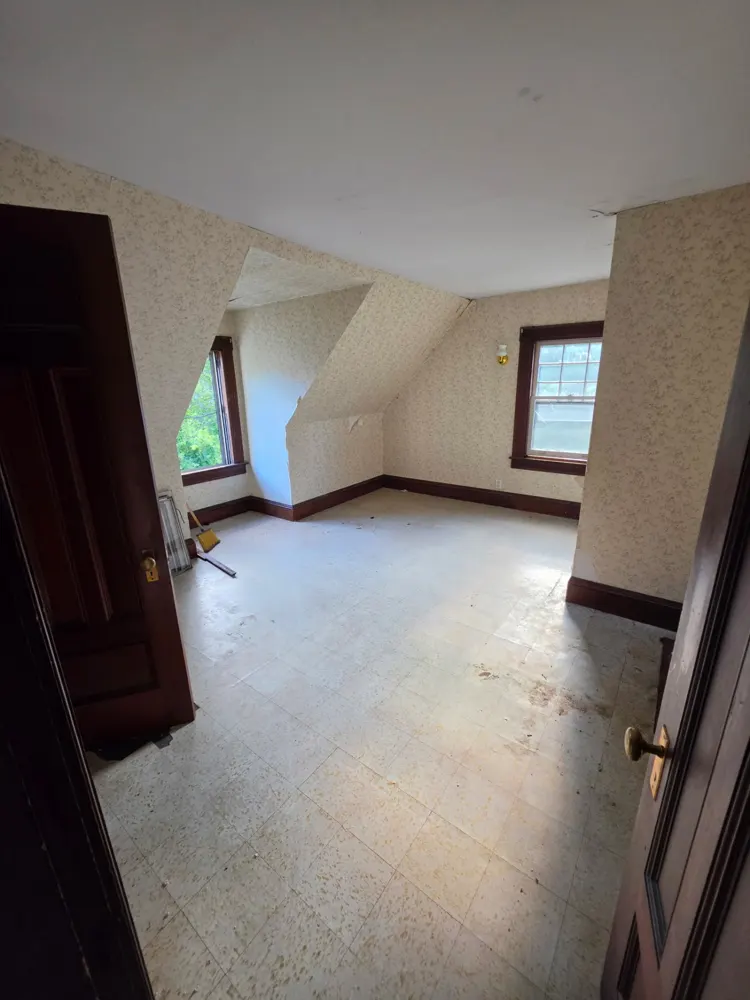 After: upstairs room and mattress removed — Pioneer Valley Junk Removal job